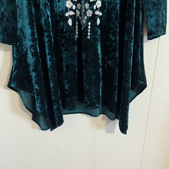 Andree by Unit Crushed Velvet Embroidered Top - Picture 5 of 8